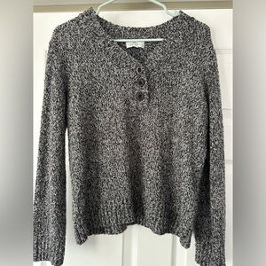 Gray Button-Up Women's Sweater